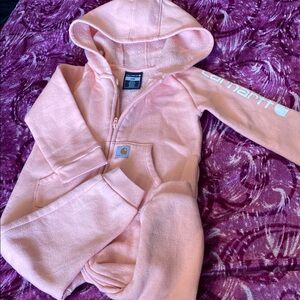 Carhartt Pink Hooded Baby Jumpsuit